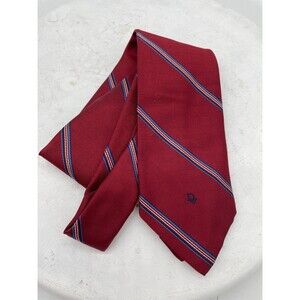Vintage Christian Dior Neck Tie Red w/Blue White Lines Men's 57” x 3.25”